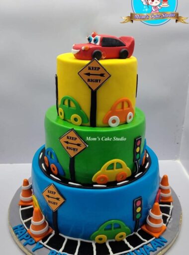 3 Tier Car Theme Cake